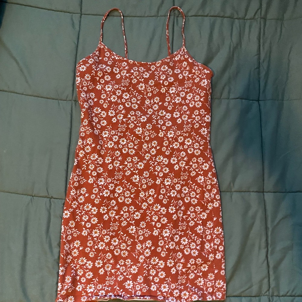 orange floral tight dress from forever 21